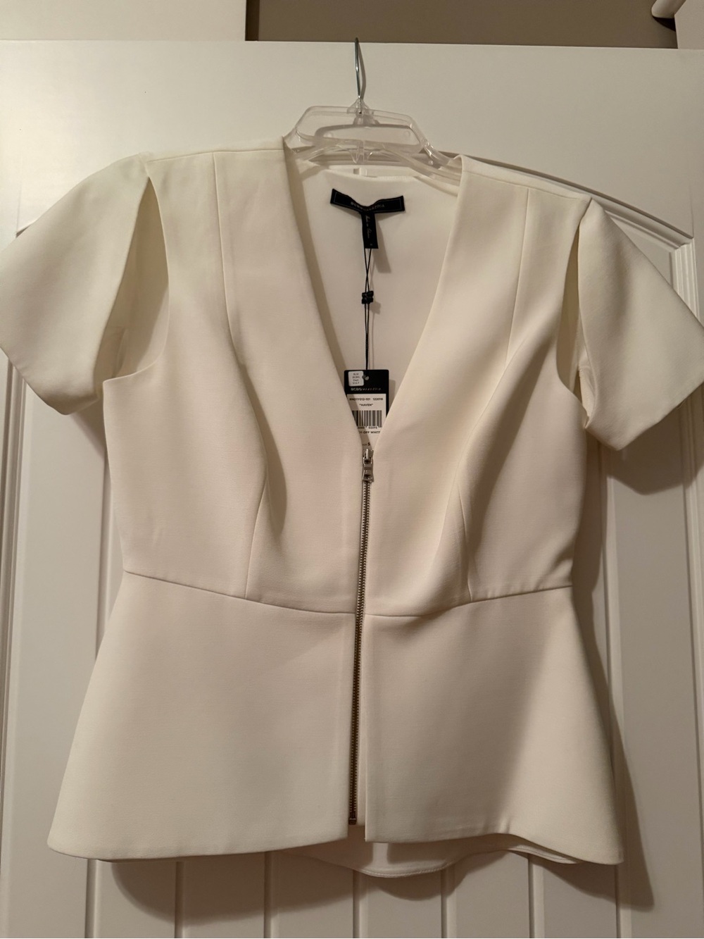 Women’s Winter White Short Sleeve Blazer or can be used as Top
